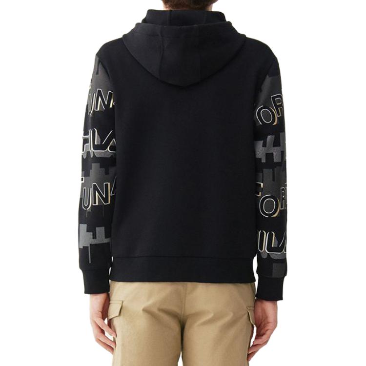 Fila Kapuzenpullover mit Logo-Print Unisex-Sweatshirt Schwarz F11M118250F-BK