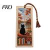 Delicate Stitching Bookmark DIY Stitch Kit for Adults Beginners, Seasonal Cat Retro Handmade Embroidery Kit, Gifts Lovers, Readers Craftsmanship