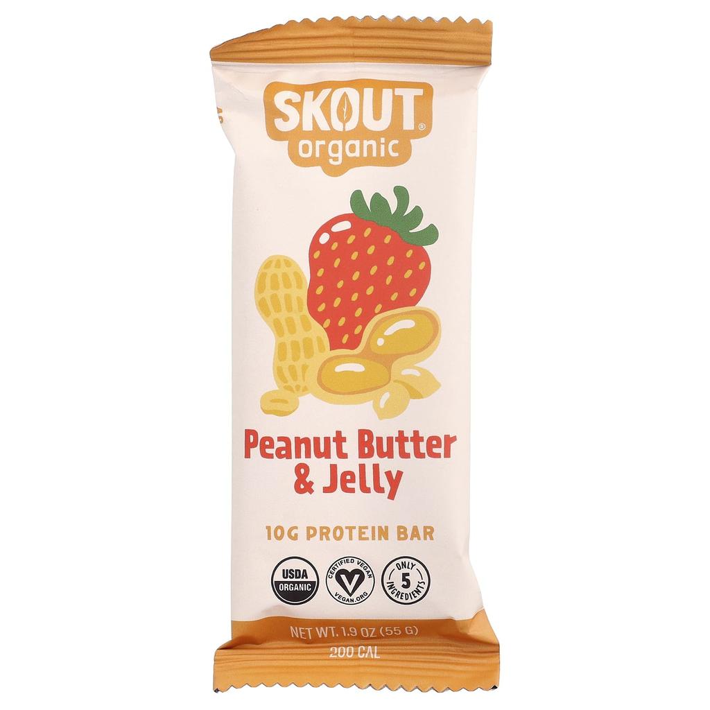 Skout Organic Protein Bar, Peanut Butter & Jelly, 55g (1.9oz)
