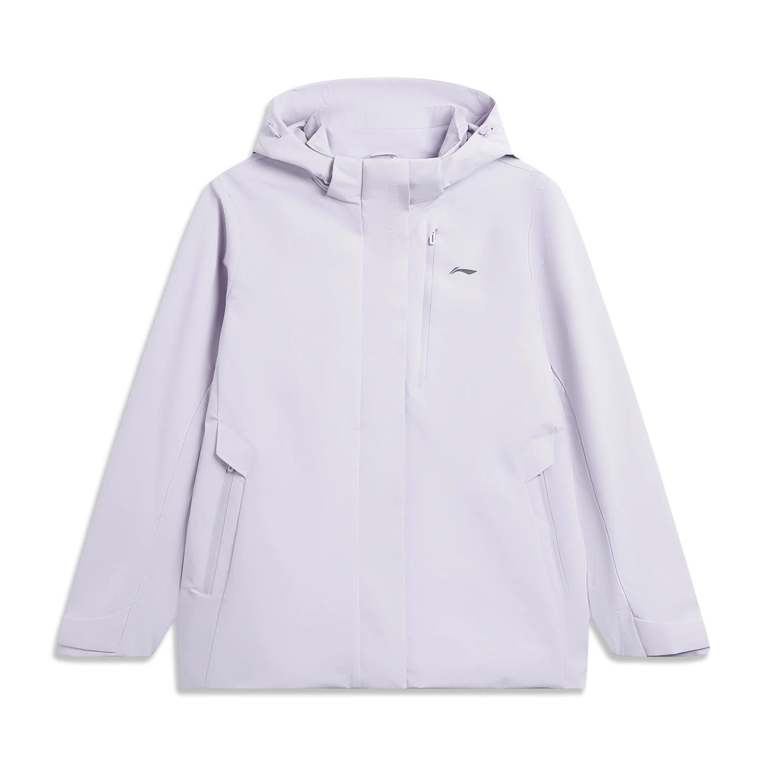 

Li Ning Outdoor CF Водонепроницаемая Повседневная Минималистичная Спортивная Куртка-Ветровка Три-в-Одном Женская Верхняя Одежда AWBV112-4 M