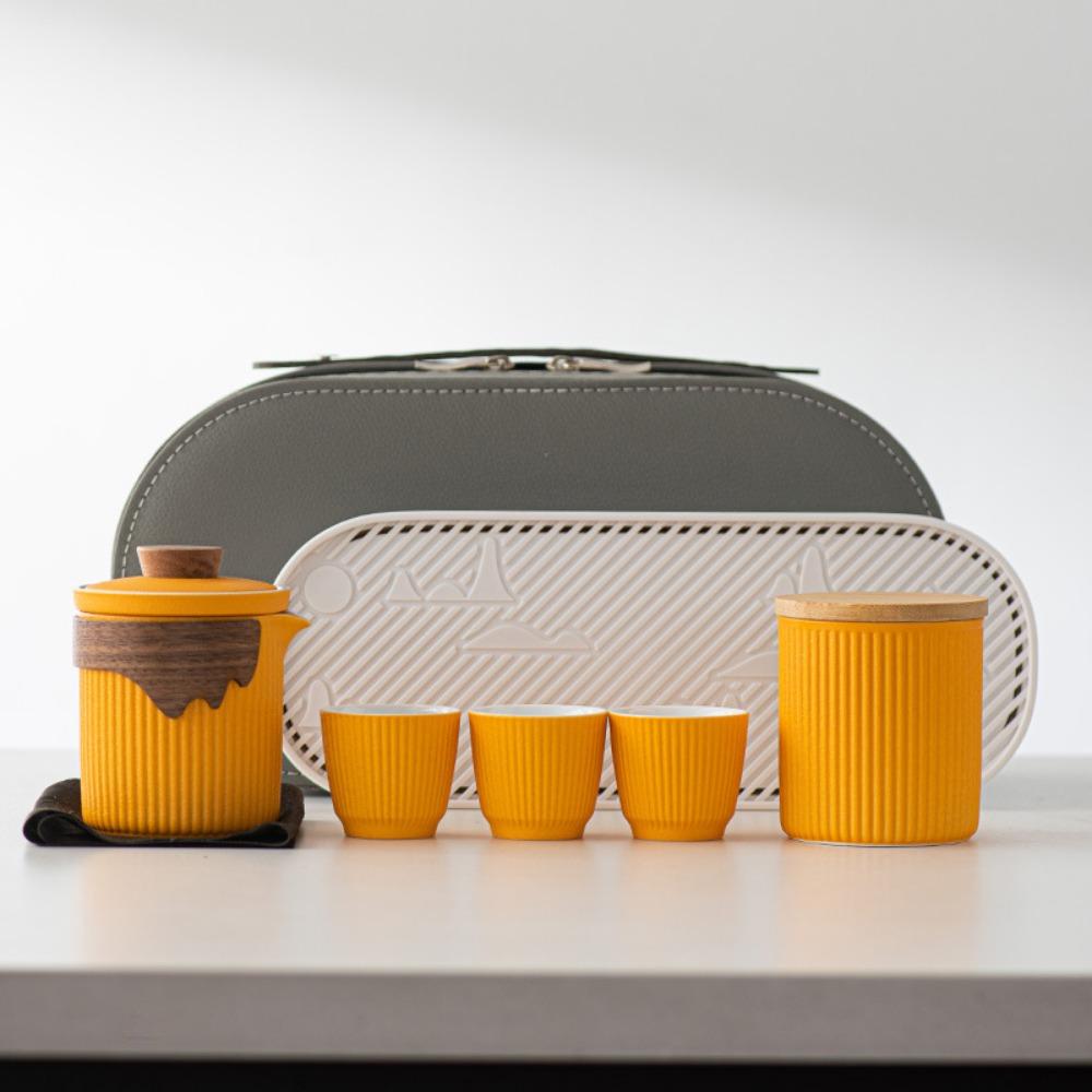 Ceramic Portable Travel Tea Set Business Banking Company High-end Gifts