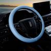Car Steering Wheel Cover D-Shaped Handlebar Cover Summer Breathable Non-Slip Sweat-Absorbent Linen All-Season Universal Cartoon Cute for Women
