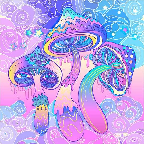 

Полный круглый алмаз картина абстрактный гриб вышивка крестиком Алмазная вышивка пейзаж настенная картина украшение дома Full Round 20x20CM