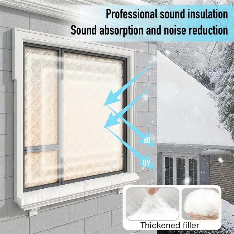 Insulated and Windproof Sealed Windows, Warm Winter Curtains, Shading, Sound Insulation, Screen Windows Cold Proof Curtain Warm Thermal Curtain