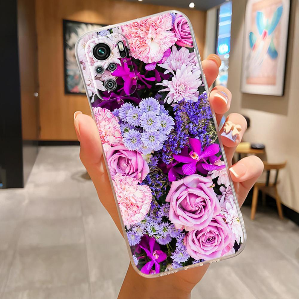 For Xiaomi Redmi Note 10 4G Case Note 10S Cute Painted Soft Silicone Back Cover For Redmi Note 10 Pro Max Clear Full Phone Cases