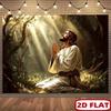 2D Forest Sunlight Jesus Backdrop for Worship & Christian Home Decoration