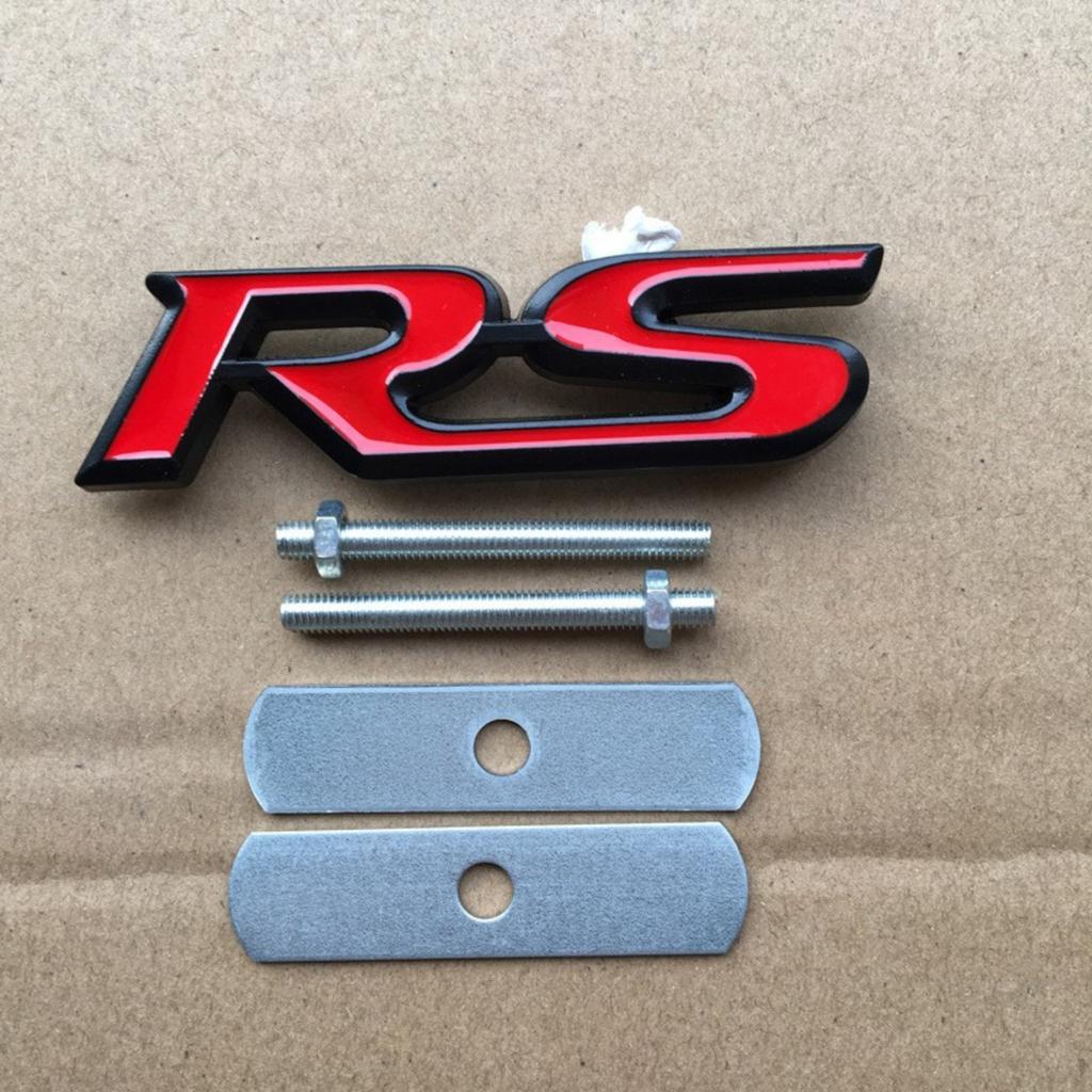 RS Sport Kühlergrill Emblem Universal Metall Personalisierter Autoaufkleber 3D Dekorative Aufkleber Für Fahrzeugmodifikationen