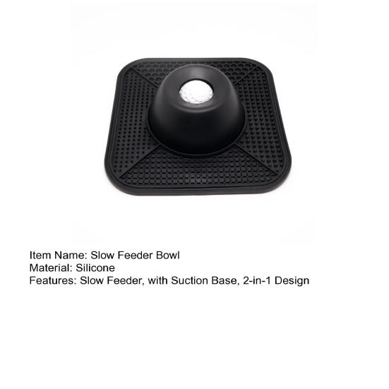 Dog Slow Feeder Bowl 2-in-1 Pet Slow Feeding Dish Silicone Pet