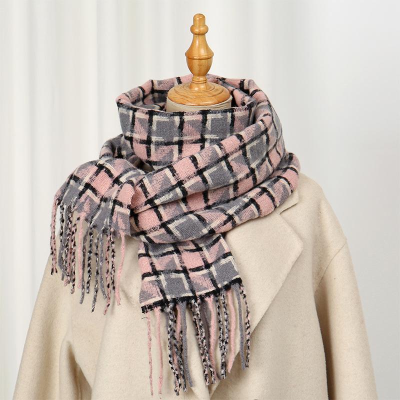 Women Winter Cashmere Scarf  Plaid Pashmina Luxury Brand Shawls and Wraps Bufanda Hijab Travel Stoles Echarpe Warm Blanket
