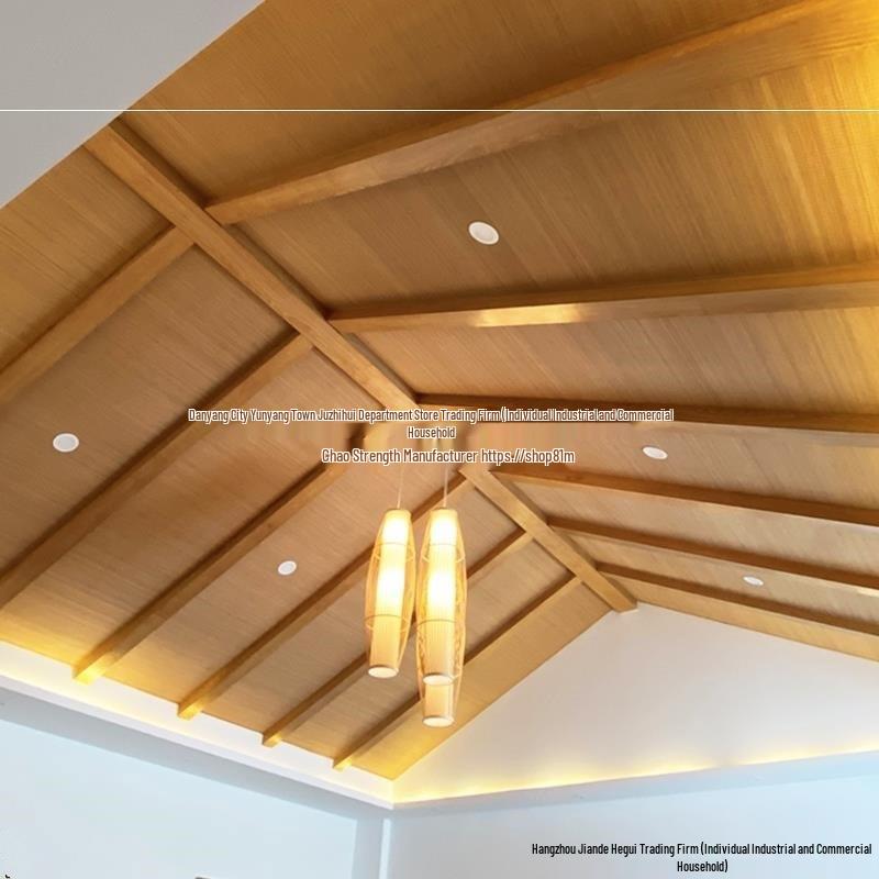 Farmhouse Ceiling Decor: Retro Bamboo Mats for Tea Rooms, Restaurants, Log Cabins, and Japanese-Themed Spaces.