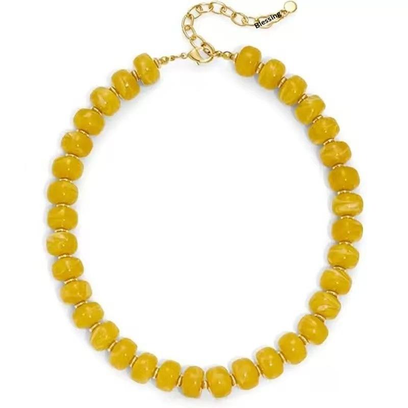 1Pcs Chunky Summer Beach Statement Jewelry Gifts Boho Colorful Acrylic Beaded Choker Necklace For Women