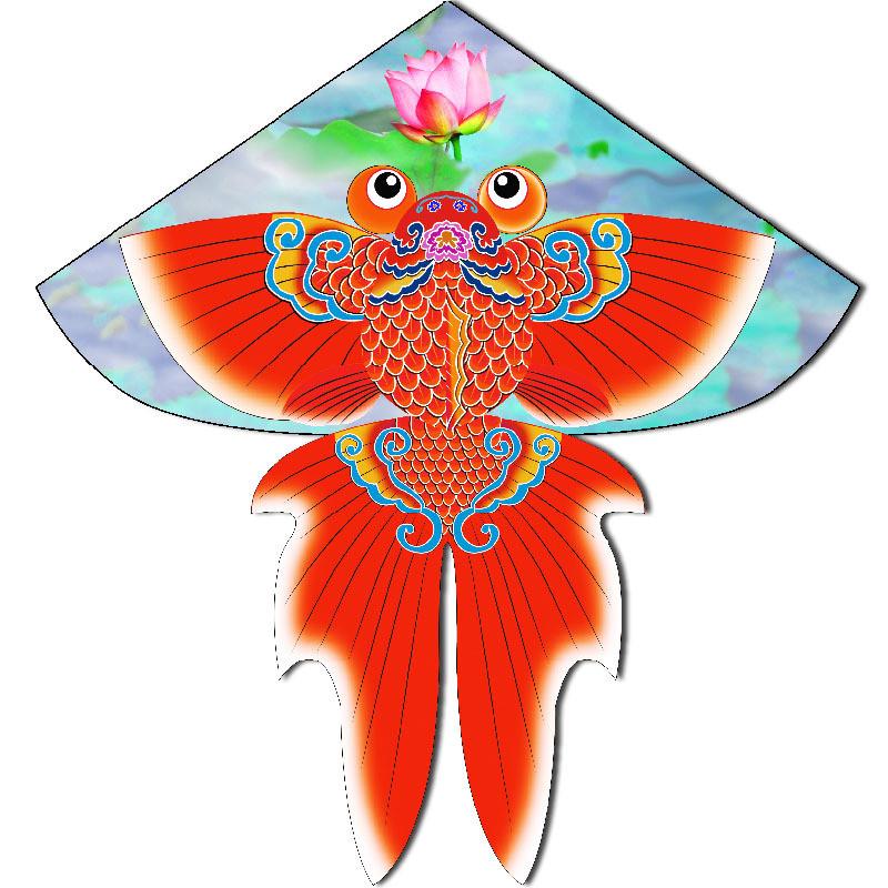 Koi-Fisch-Drachen aus Polyestergewebe mit Glasfasergestell für den Außenflug und als Geschenk
