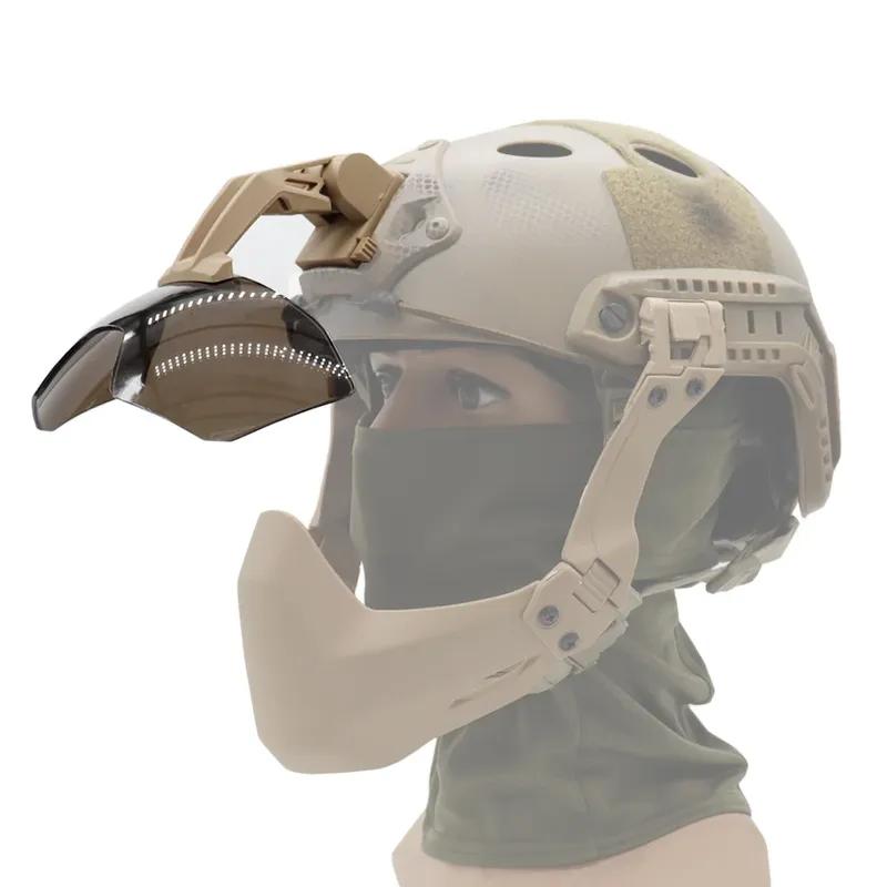 Tactical FAST Helmet Half Mask Flip Goggle Hunting Airsoft Paintball Protective Masks Helmet Gear Accessories