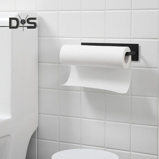 Metal Roll Paper Holder Heavy Duty Self-adhesive Waterproof Bathroom Kitchen Wall Mount Toilet Paper Towel Tissue Dispenser Storage Rack