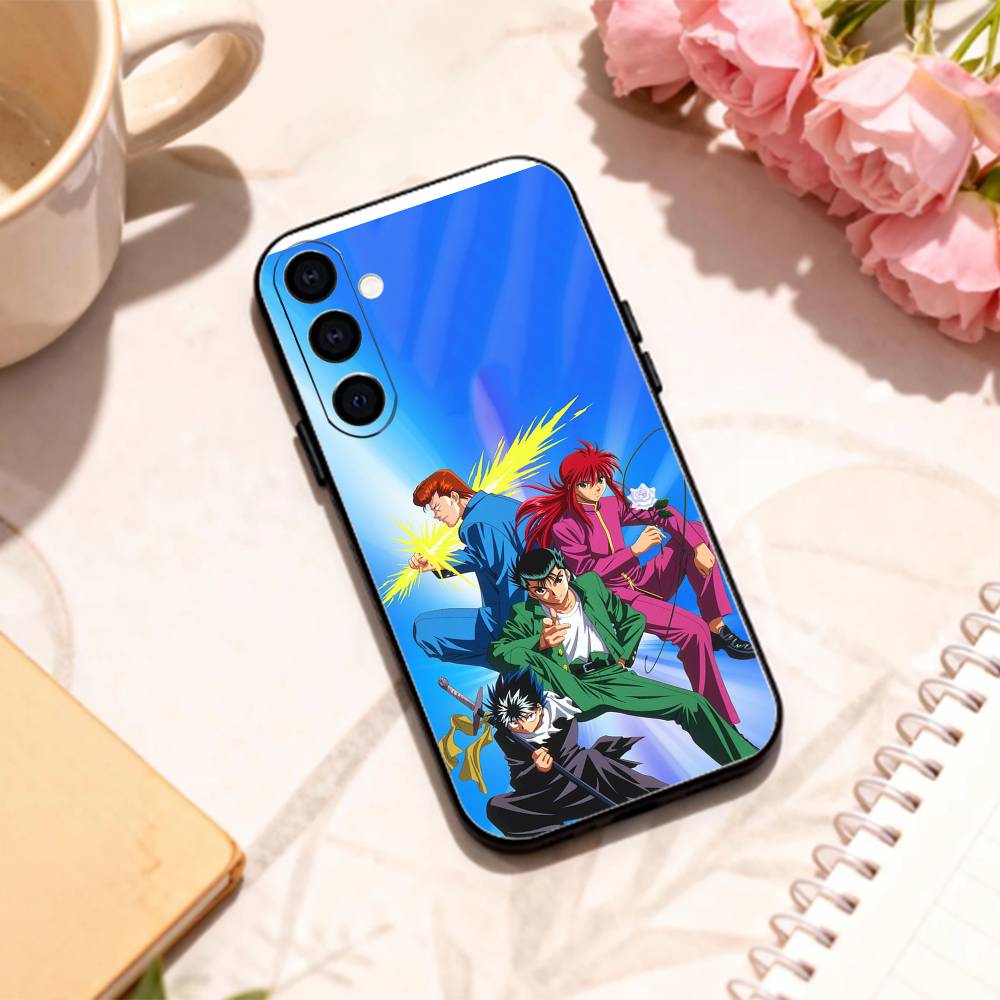Vintage 90s Anime Yu Yu Hakusho phone Case For Samsung Galaxy A73,A72,A71,A70,A53,A52,A51,Others Soft Black Shell