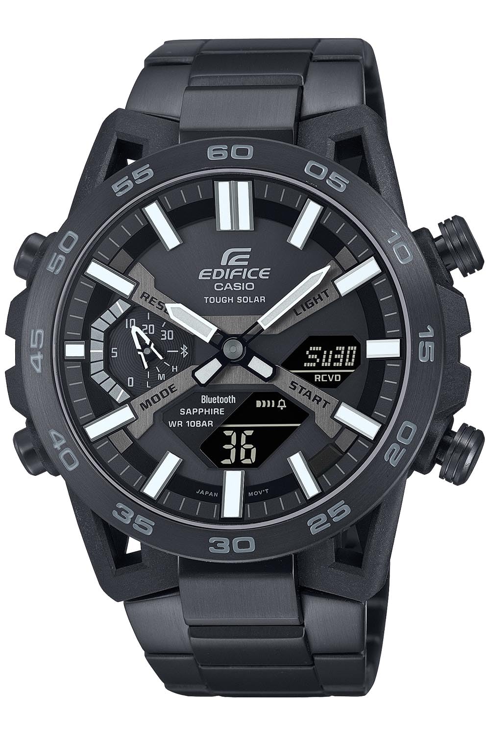 

Годинник Edifice, оснащений Bluetooth із сонячним сапфіровим склом, корпусом з карбонової смоли, чорний [Casio] []SOSPENSIONE ECB-2000YDC-1BJF для чоловіків чорний