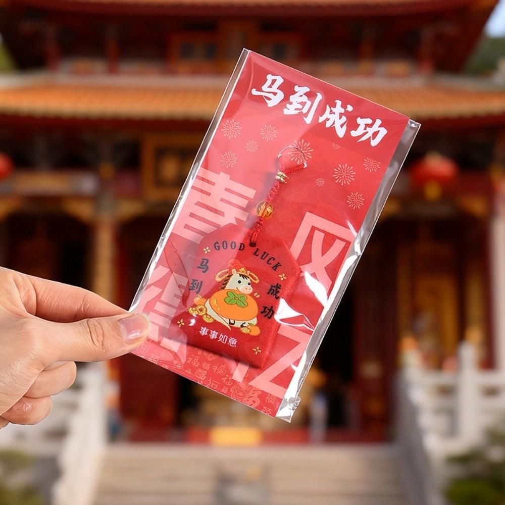 Wealth Embroidered Horse Year Omamori Cartoon Blessing Words Good Luck Charms Kawaii Creative Horse Sachet Birthday Present
