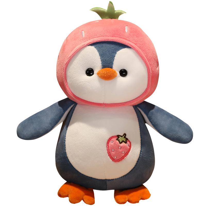 Large Fruit Penguin Pillow: Cute Antarctic Plush Toy for Bed, Huggable Sleeping Doll, Birthday Gift for Girls