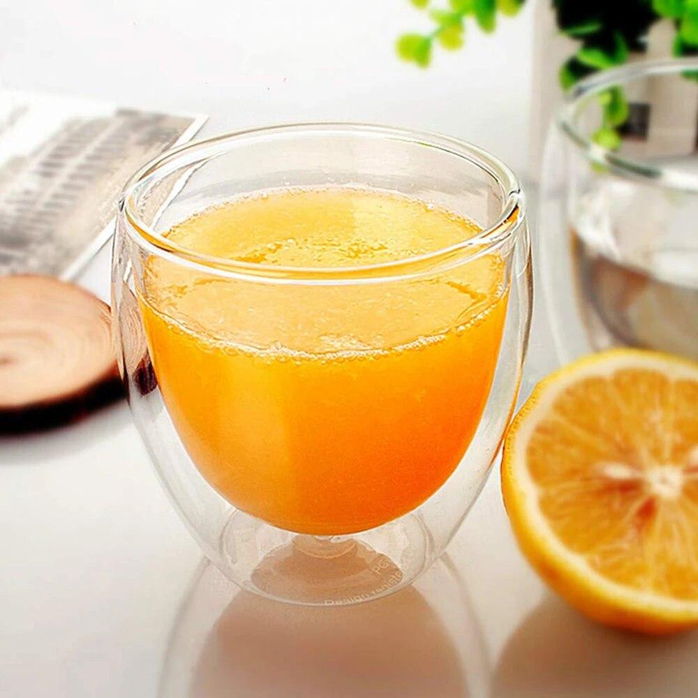 5 Größen 6er-Pack Klare Doppelwandige Glas-Kaffeebecher Isolierte Schicht Tassen Set für Bar Tee Milch Saft Wasser Espresso Schnapsglas