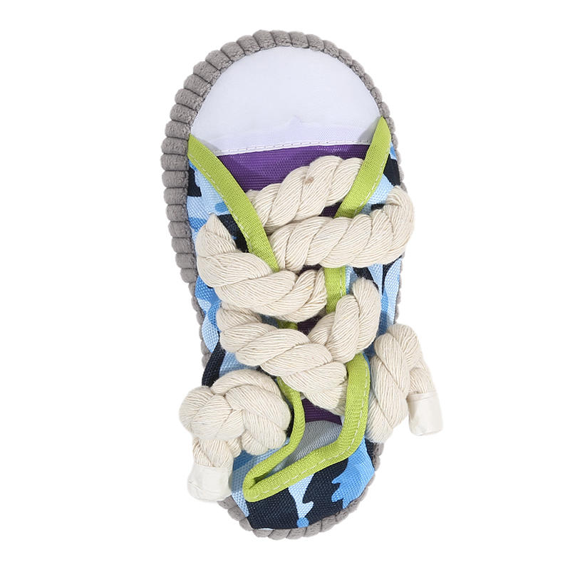 1-5PCS Dog Squeak Toy Teeth Grinding Bite Resistant Slippers Shape Puppy Chew Toy With Cotton Rope Pet Chewing Toys Dog Toys