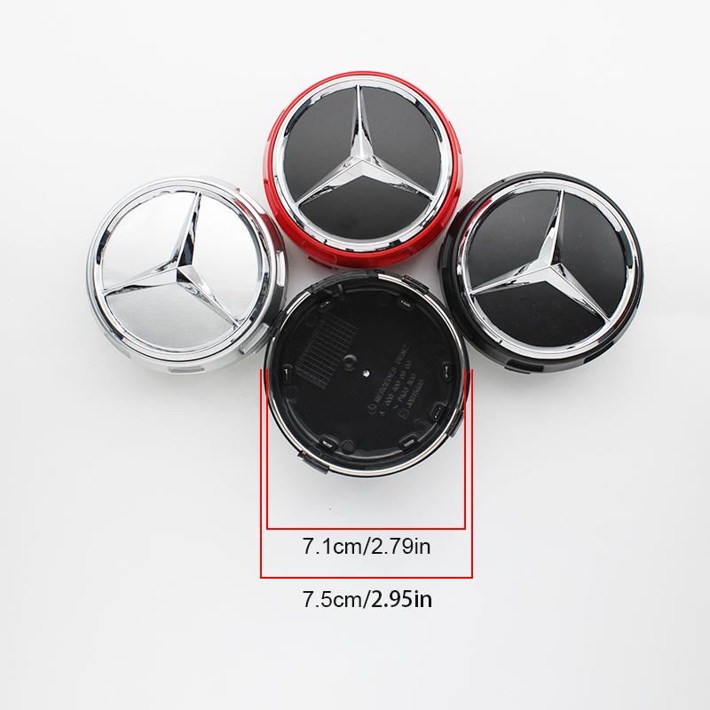 4Pcs 60mm 75mm Car Wheel Center Logo Badge Hub Cap For Mercedes Benz W211 W205 W213 W203 C218 A207 CLA CLS E Class Accessories