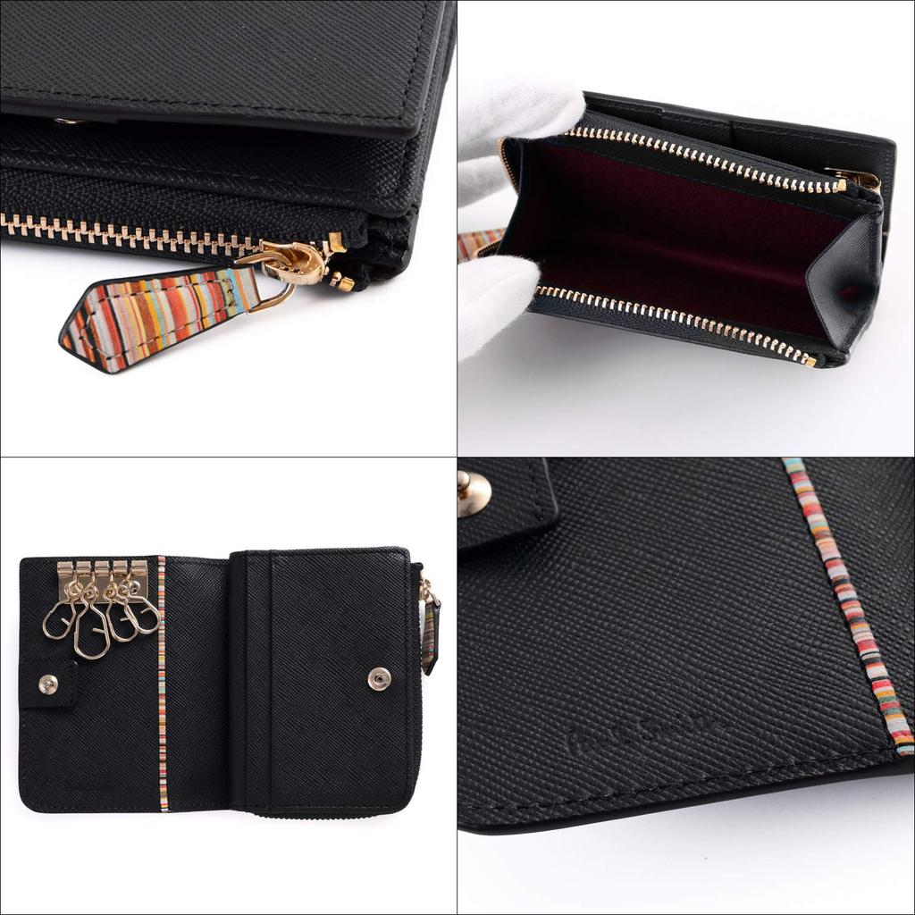 Paul Smith Zip Straw Grain Long Black Men's Wallet, 30PAP7856620, 990,