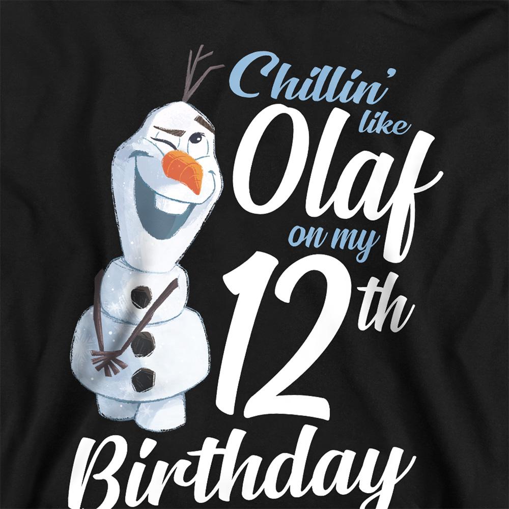 Frozen Childrens/Kids Chillin Like Olaf Heather 12th Birthday Pullover Hoodie