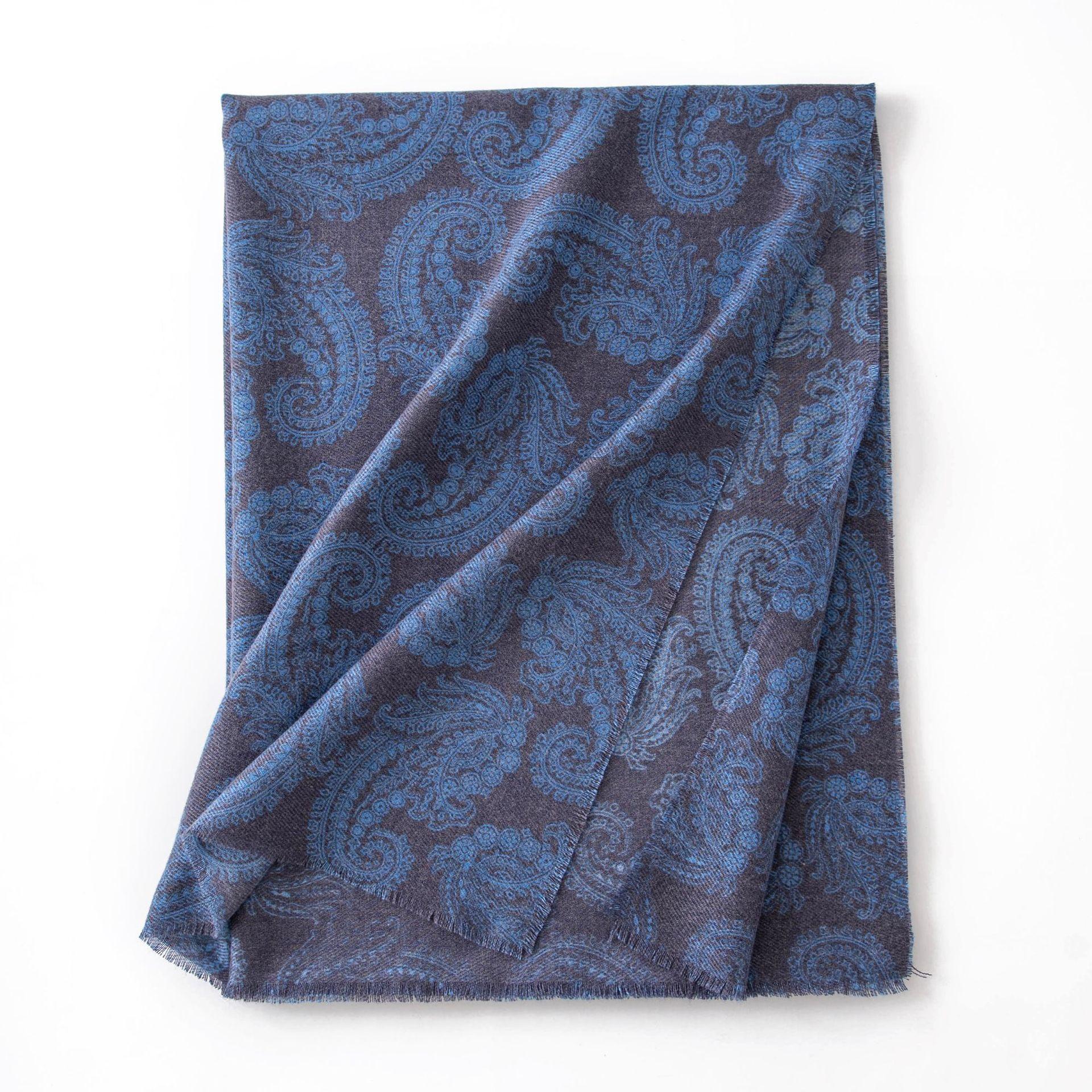 

Зимний шарф нового стиля, шаль из искусственного кашемира, европейский и американский шарф с короткой бахромой, шарф в этническом стиле с ретро-кашемировым цветочным узором 190*65