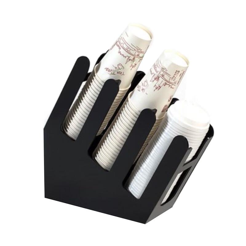 Black Slanted Disposable Cup & Straw Organizer Rack