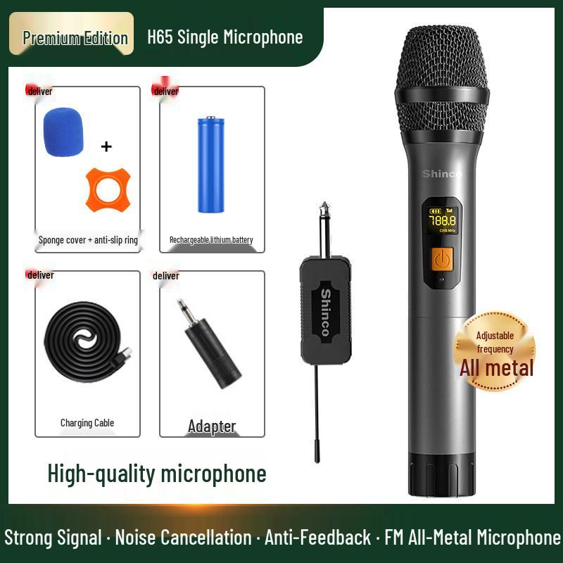 Universal Dual UHF Wireless Handheld Microphone for Professional Home, KTV, and Outdoor Sound Systems