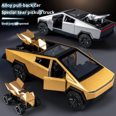 1:36 Hraček Cybertruck Terénní Vozidlo Kovový Model Auta Plážová Motorka Hobby Sběratelský Dárek k Narozeninám Pro Kluka