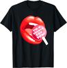 I'm A Sxcker For You Lips Lollipop Graphic Print Men's Casual Cotton T-Shirt