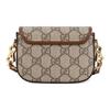Gucci Bolso Mini Horsebit 1955 GG Piel Marrón Cinta Roja y Verde Herrajes Dorados Uso Diario 699760-HUHHG-8565