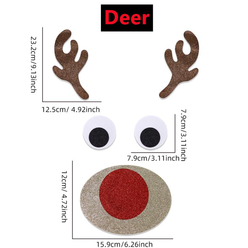 4-1PC Christmas Non-woven Window Stickers Santa Claus Snowman Elk Door Wall Sticker Christmas Decor New Year Home Decorations