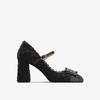 Women's shallow mouth with high heels, thick heels, single shoes, rhinestone square head, new in spring and autumn
