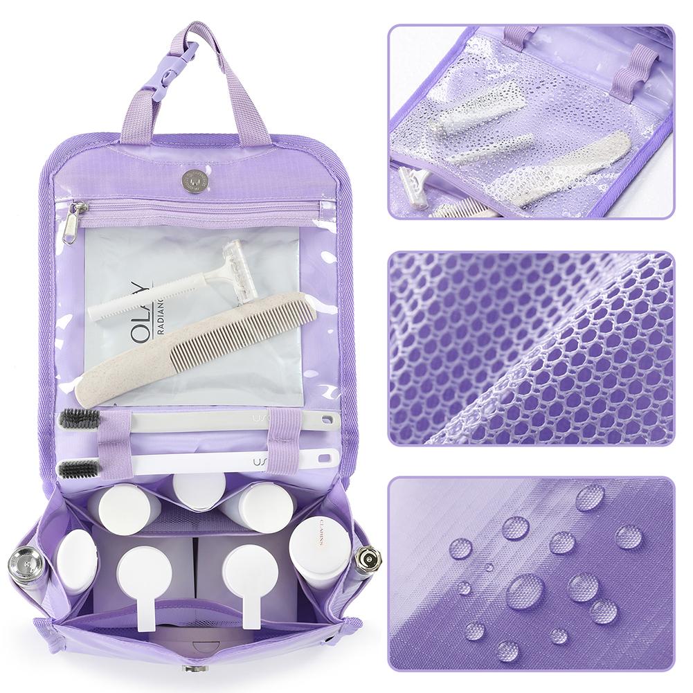 

Популярные складные сумки для туалетных принадлежностей, подвесная сумка для хранения, косметичка для ванной, дорожная портативная водонепроницаемая косметичка, органайзер с несколькими карманами фиолетовый