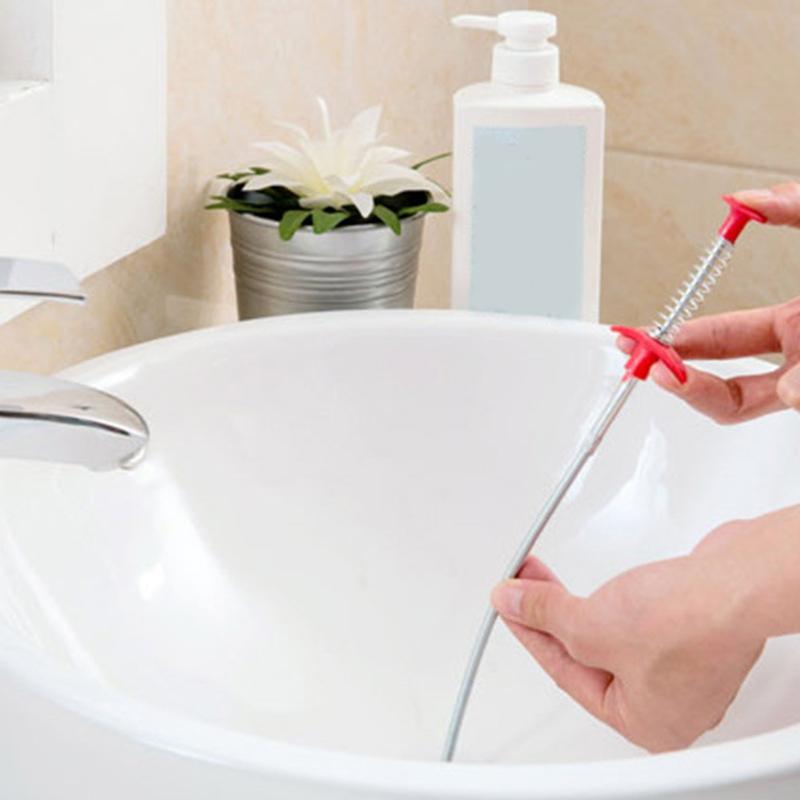 Mehrzweck 60cm Abflussverstopfung Wasser Spüle Reiniger Schlange Entstopfer Küche Bad Stange Haarentferner