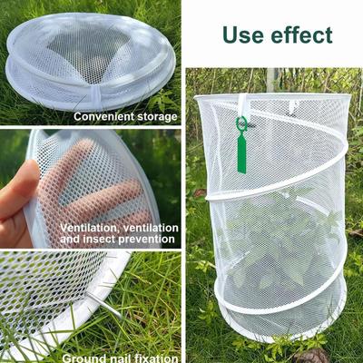 Popup Foldable Plant Mesh Cover Sturdy Reusable Plant Guard Cover With 4 Ground Stakes Garden Plant Protector Greenhouse