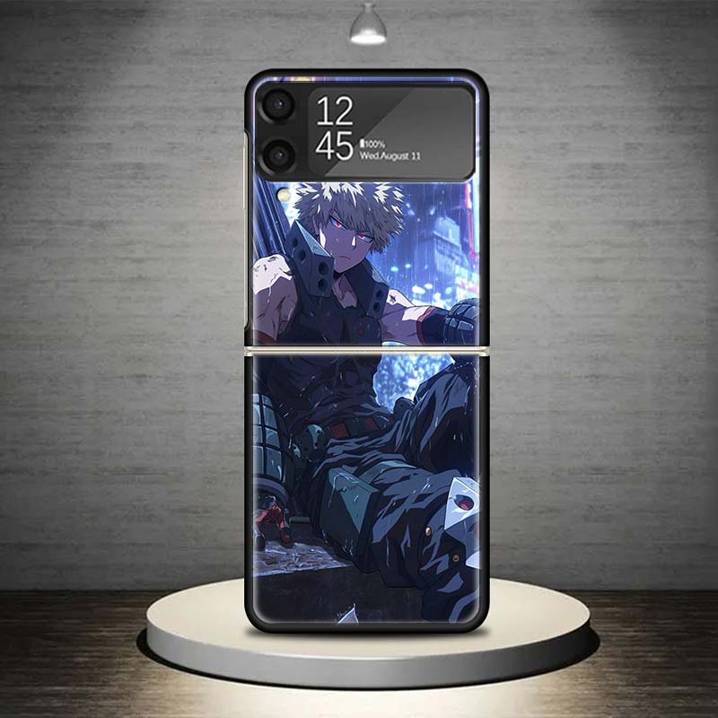 Bakugou Katsuki MHA My Hero Phone Case For Samsung Galaxy Z Flip 7 6 5 4 3 5G Shockproof Cover Z Flip7 Flip6 ZFlip5 Flip3 Flip4