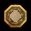 Gold-Rimmed Bagua Compass Pendant with Convex & Concave Mirrors - Handcrafted Luojin Design