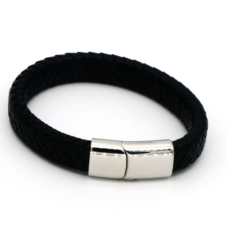 Meier Titanium steel braided bracelet leather cord men s and women s stainless steel bracelet jewelry braided bracelet