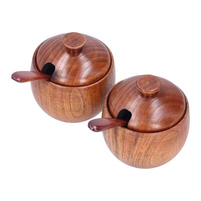 Pot d'assaisonnement en bois, sel non toxique et inodore, récipient à épices avec couvercle, ustensile de cuisine