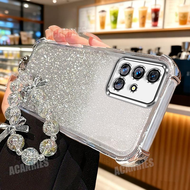 

A 51 71 31 12 Star Lanyard Plating Glitter Shockproof Silicone Case For Samsung Galaxy A51 A71 A31 A12 A22 4g 5g A21s Back Cover Galaxy A12