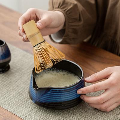 5Pcs/Set Matcha Bowl Set Gift with Spout Ceramic Tea Set Bamboo Whisk Teaspoon Brush Teaspoon Kiln Tea Tool Accessories Gift Box