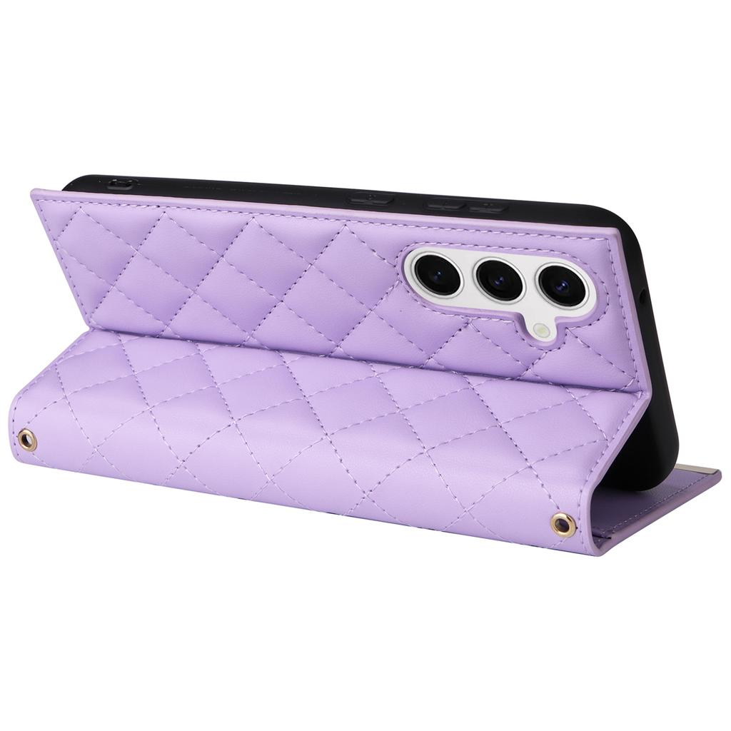 For Samsung Galaxy S24 Stand Wallet Phone Case PU Leather Flip Cover with Shoulder Strap