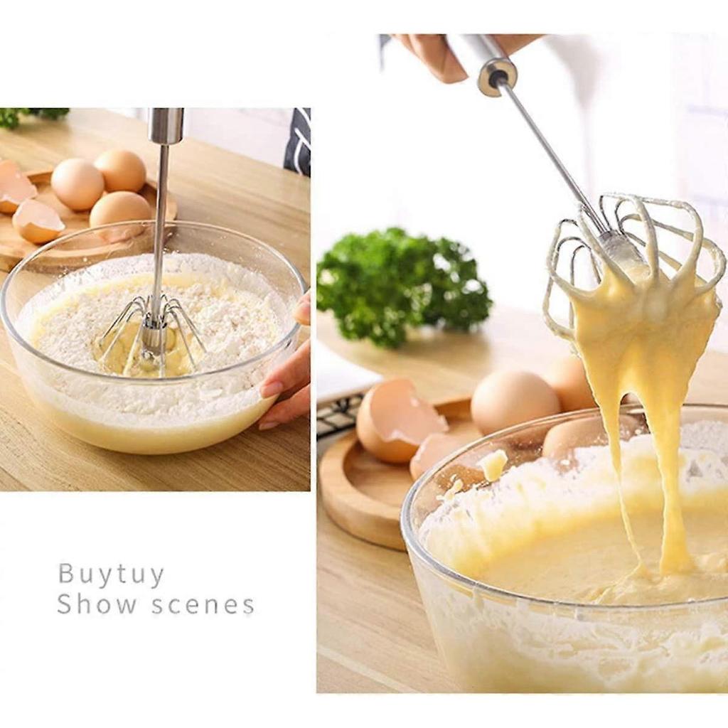 2 Pcs -mixer Semi-automatic Egg Beater Whisk Blender Eggs Tool Handheld Stainless Steel