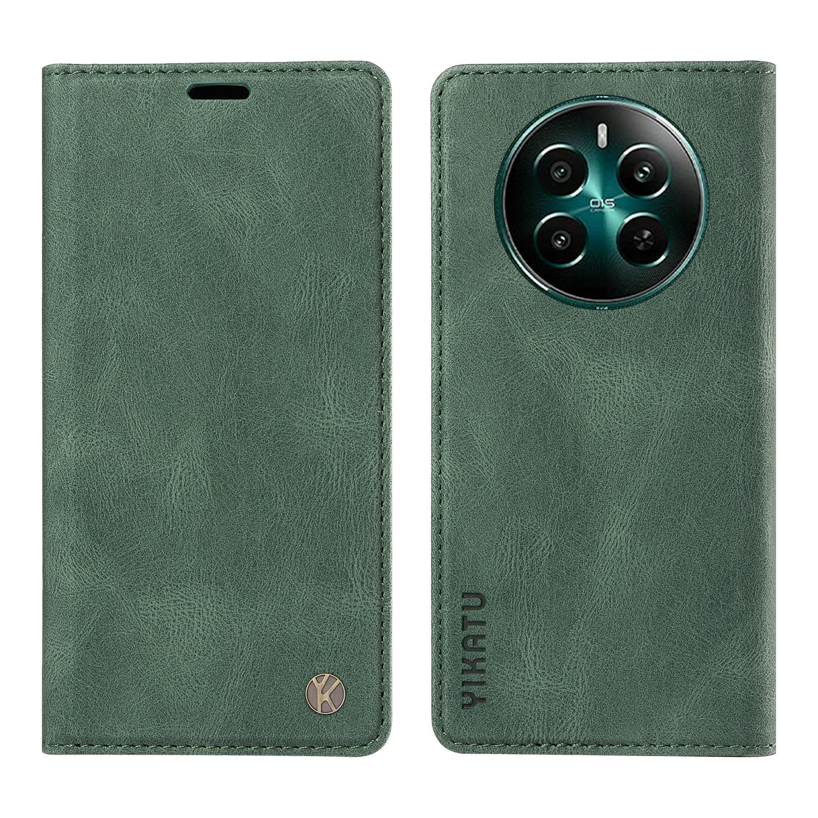 

YIKATU YK-004 Чехол-книжка для телефона Realme 12 4G/12+ 5G с отделениями для карт Green