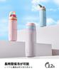 CAROTE 780ml Vacuum Insulated Stainless Steel Thermos with Insulated Straw for a Unobtrusive Integrated Lid for Easy Dishwasher Pink Straw, Hidden,