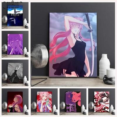 Anime Future Diary Canvas Painting Japanese Cartoon Poster Print Wall Mirai Nikki Art Pictures for Living Room Kids Room Decor