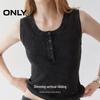 ONLY Women's Ribbed Round Neck Knit Tank Top
